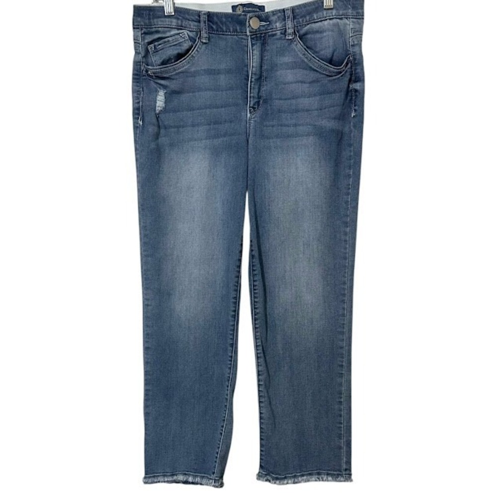 Democracy Ab‎ Technology "Ab"solution Light Wash Raw Hem Crop Straight Jeans 12